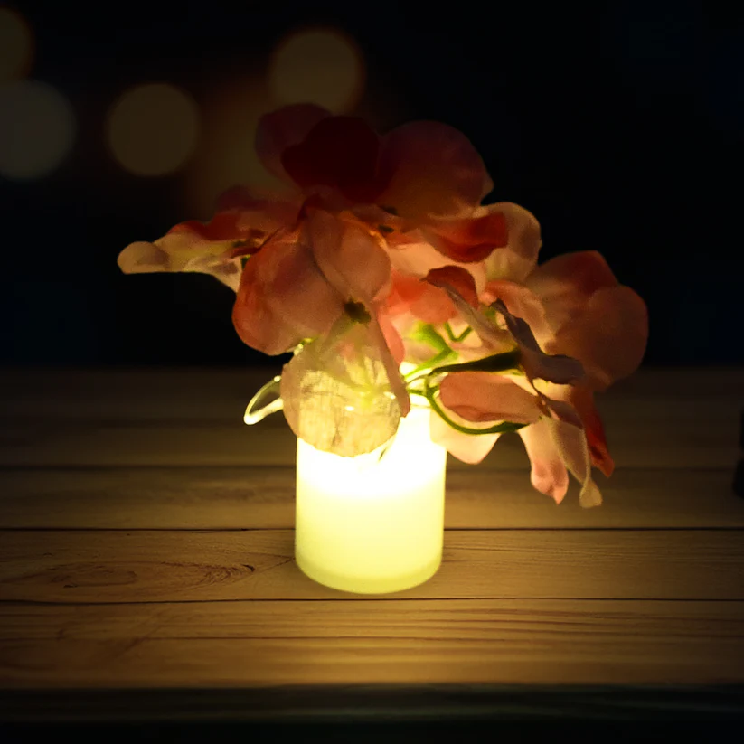 Operitacx Rose Pattern LED Electric Candle – Flameless Warm Light Candle For Home Decor, Weddings, And Gifts