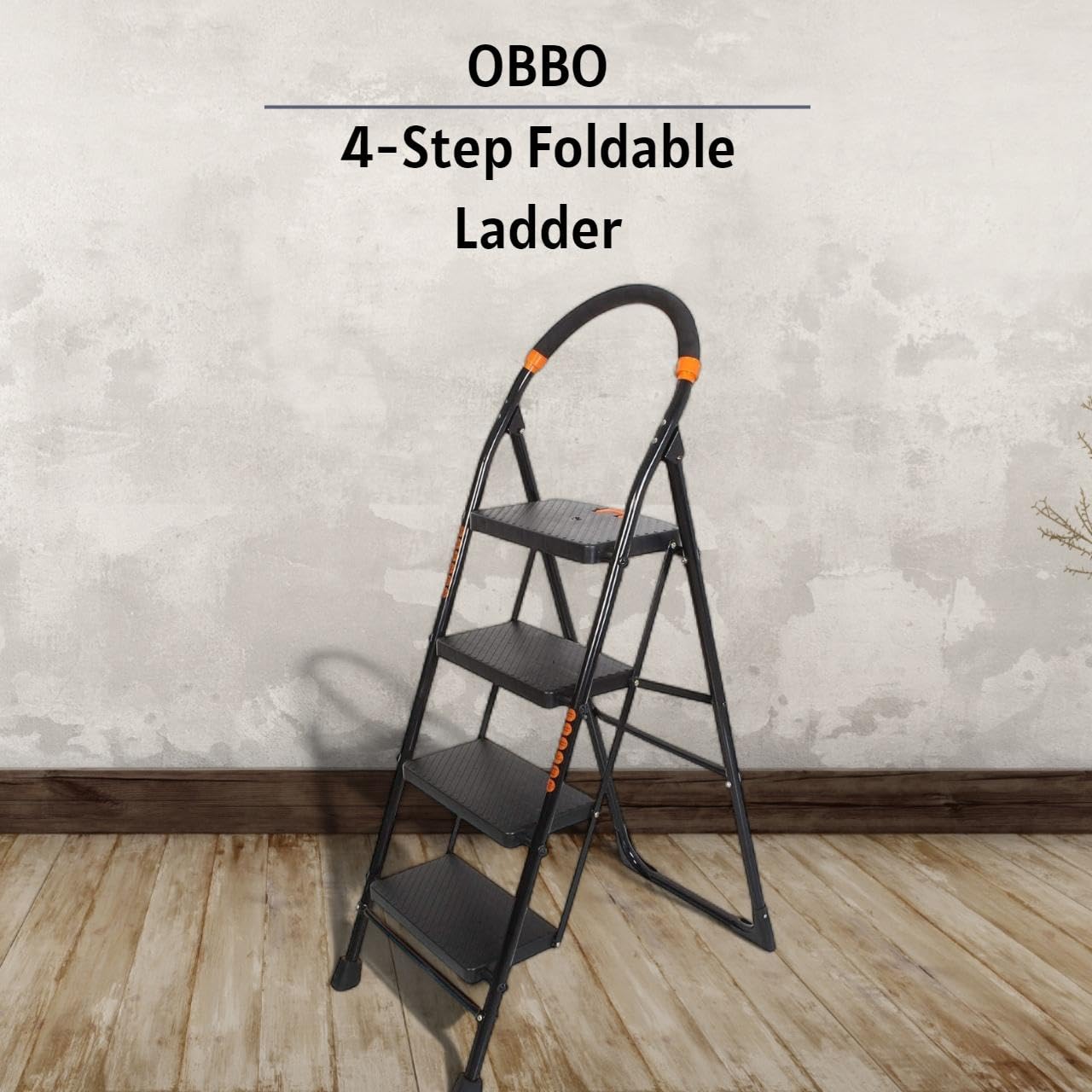 JOISCOPE 4-Step Ladder – Lightweight Folding Step Stool, 600lb Capacity, Tool Platform, Wide Anti-Slip Pedals, Handgrip, Green – For Home, Kitchen & Outdoor