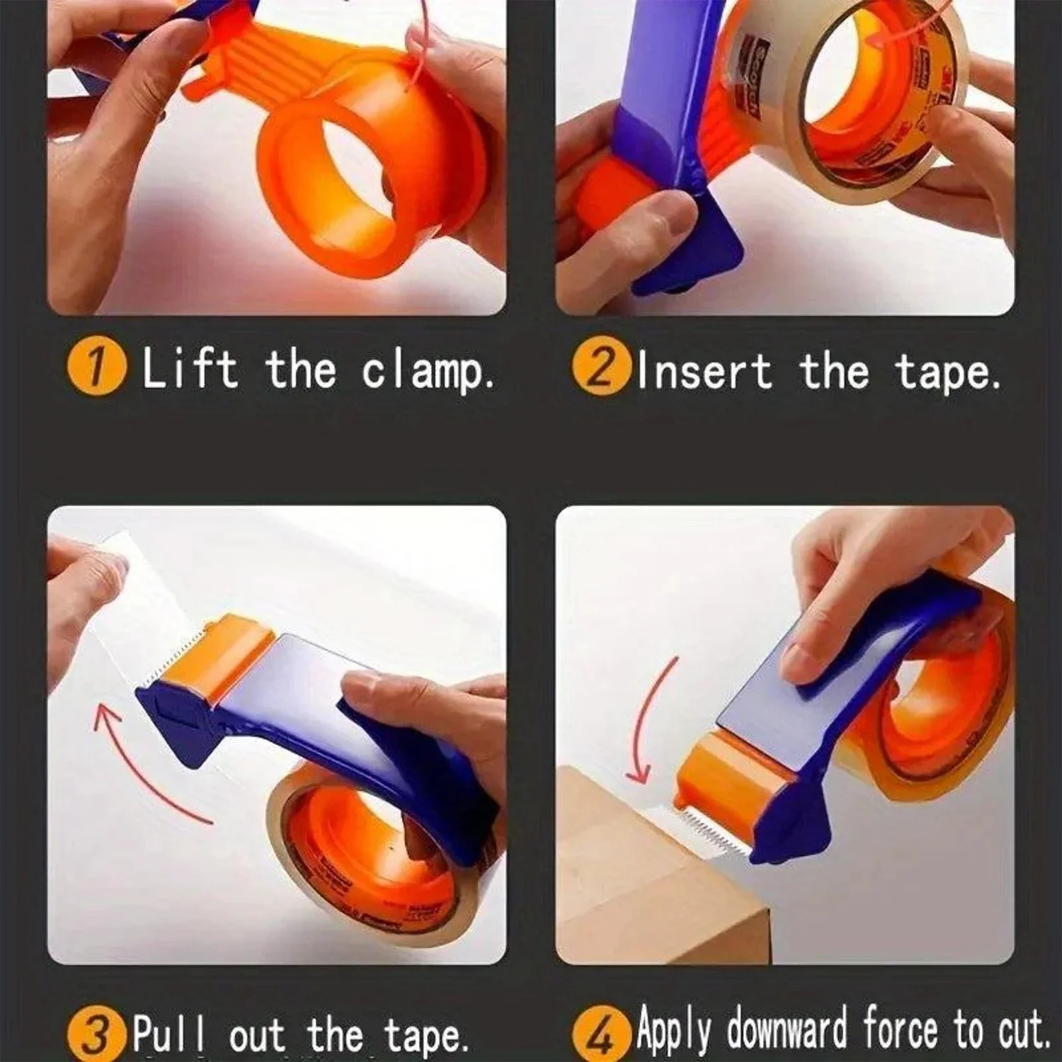 Sealing Packer Tape Dispenser – 60mm Width Roller Cutter, Manual Packing Machine, Red/Silver, Sturdy Steel, Smooth Roll Bearing For Fast Sealing
